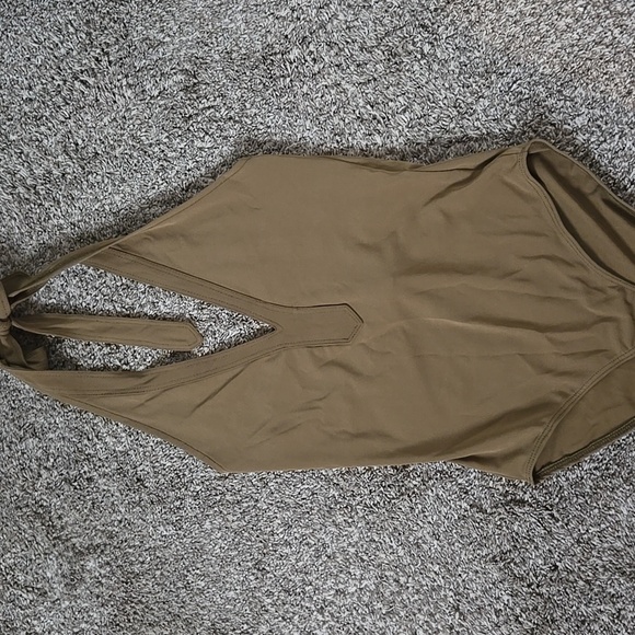 Zara Surplus Khaki Halter Neck Bodysuit New With Tags Size Medium - Picture 1 of 7